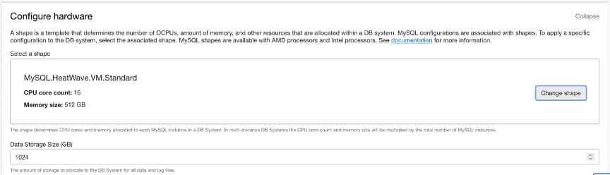 screenshot of configure hardware