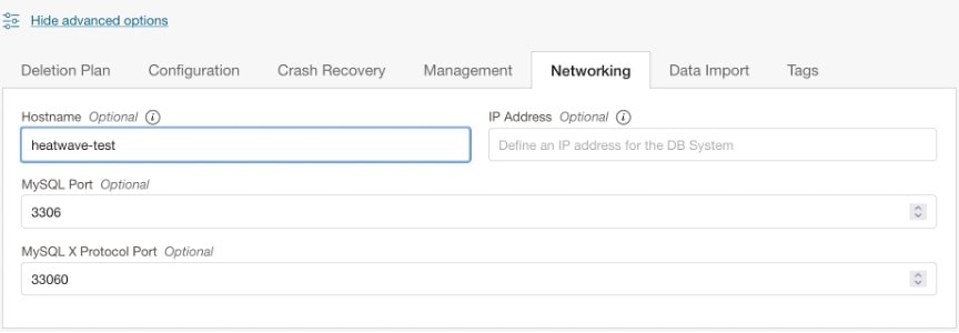 screenshot of configure networking