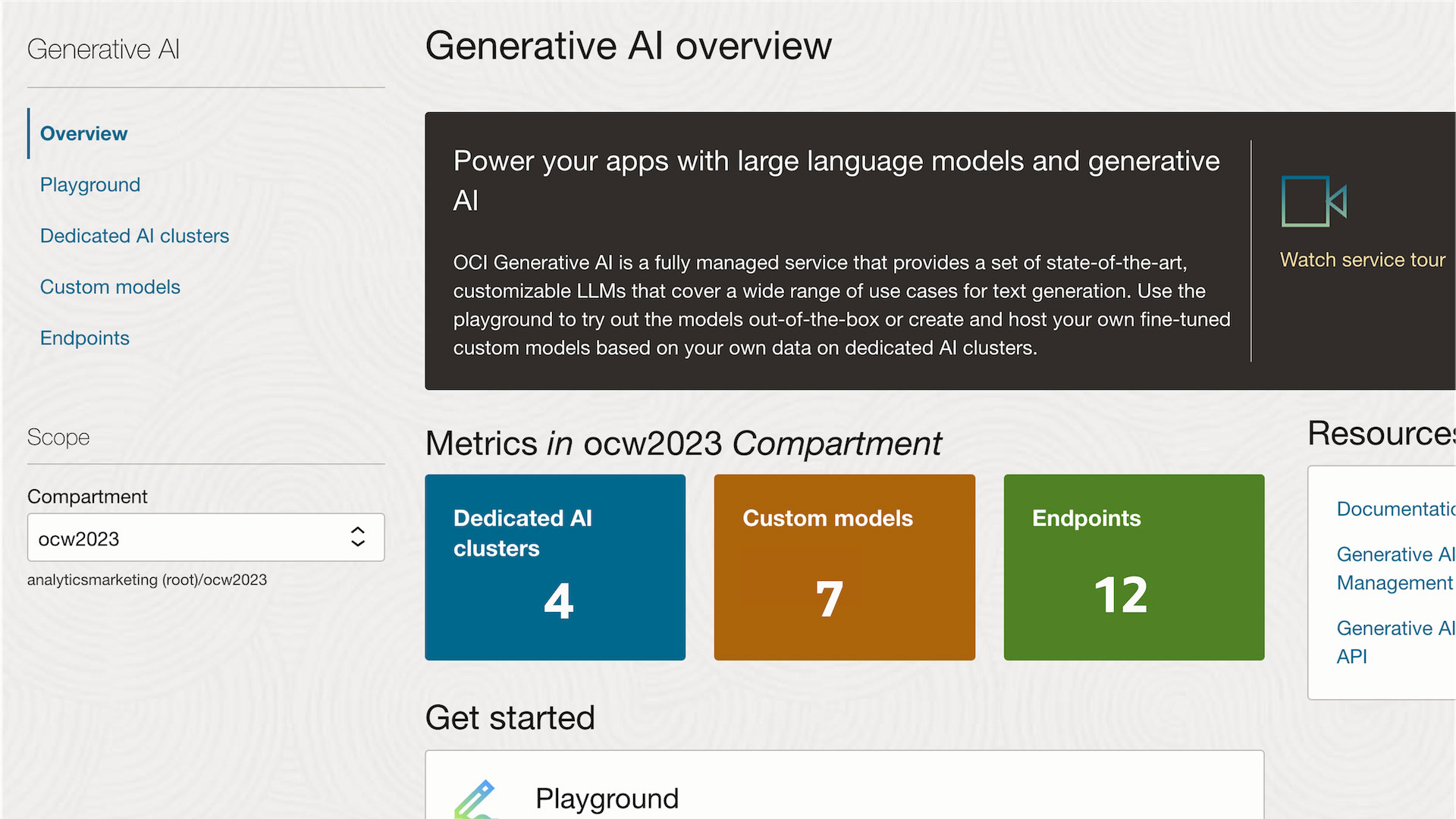 Generative AI overview view, details below