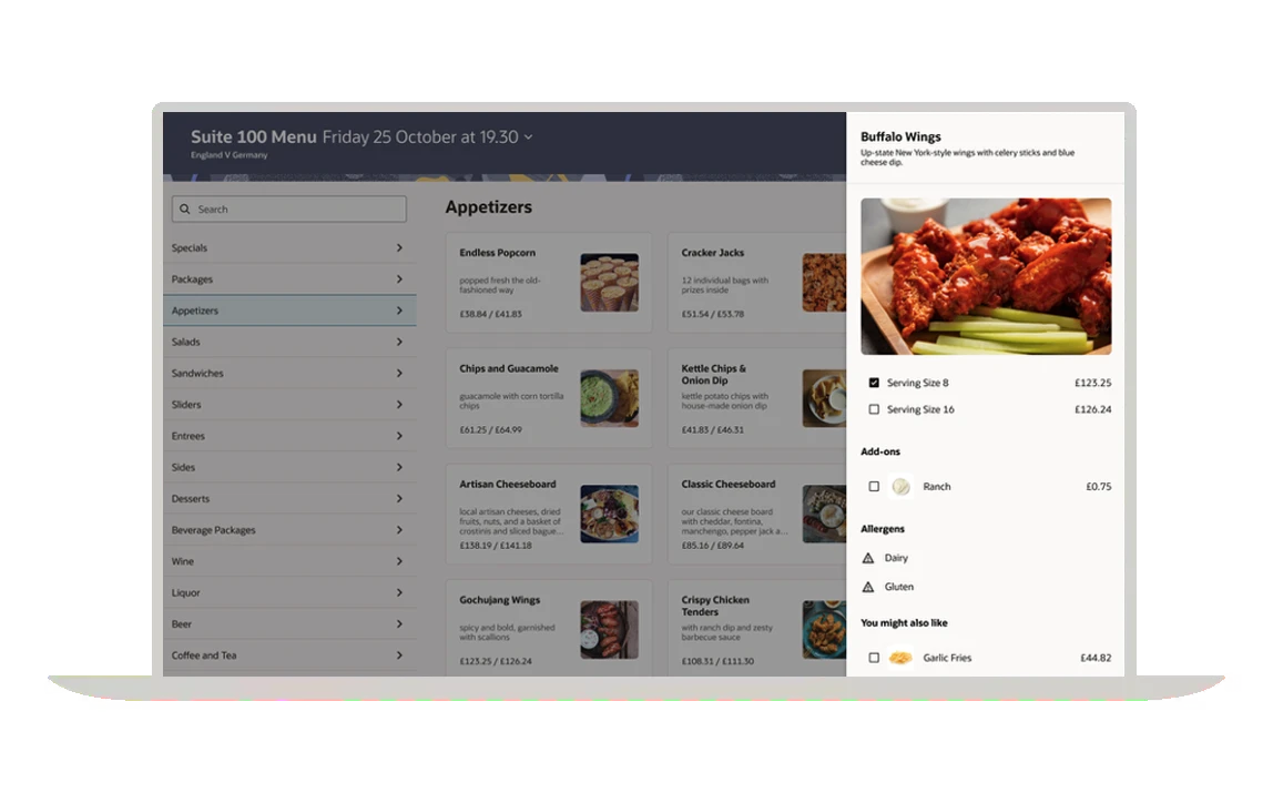 Event day ordering screenshot
